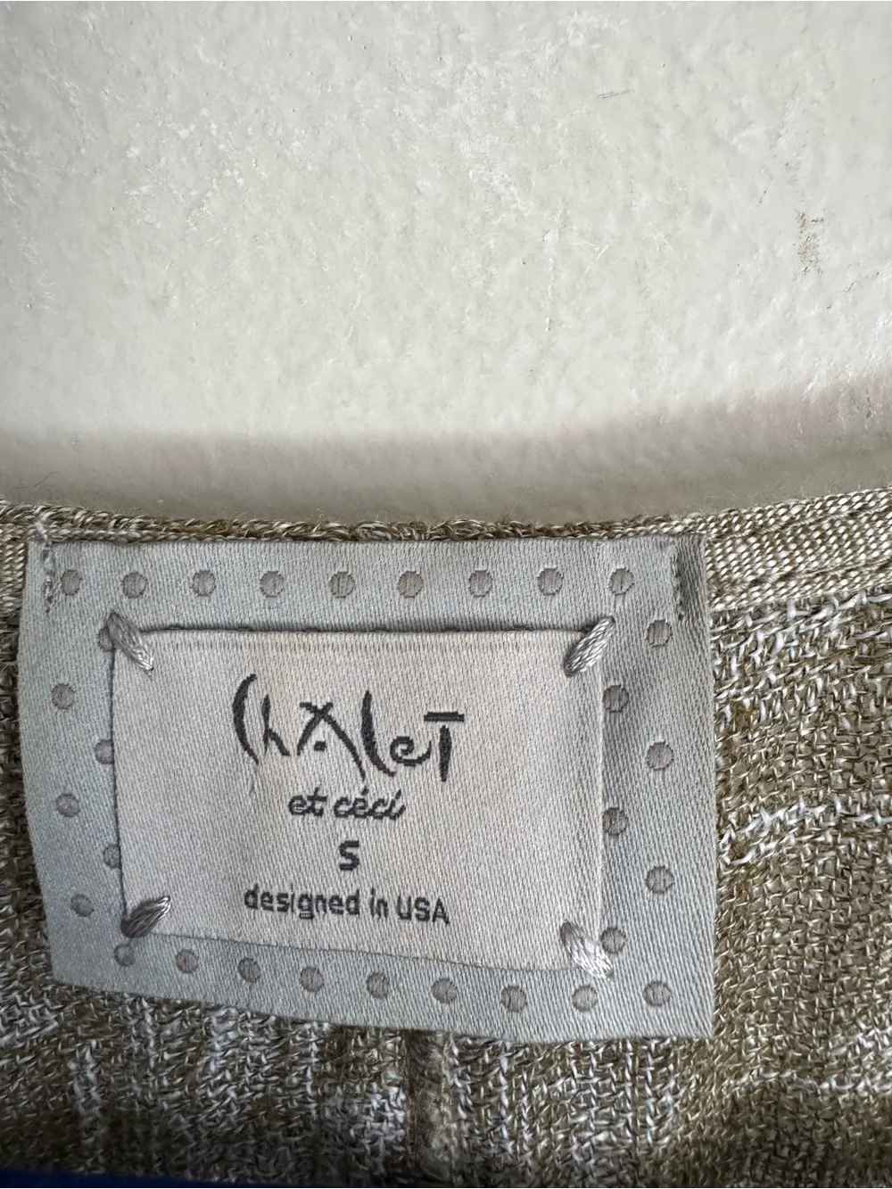 Chalet Et Ceci Gray Checked Light Jacket Lagenlook Linen Cover Up Size Small - Picture 12 of 12